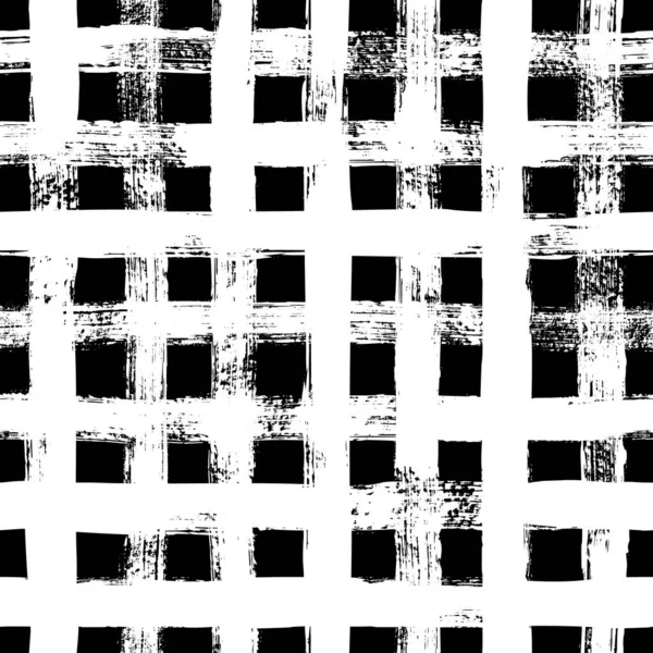 Гранд-сітка безшовний візерунок. Абстрактна звичайна текстура, намальована штрихами чорнила. Векторний монохромний фон — стоковий вектор