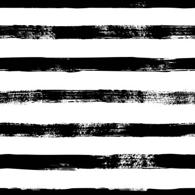 Grunge kusursuz deseni soyar. Mürekkep fırçası darbeleriyle çizilmiş soyut doku. Vektör Monokrom arkaplanı