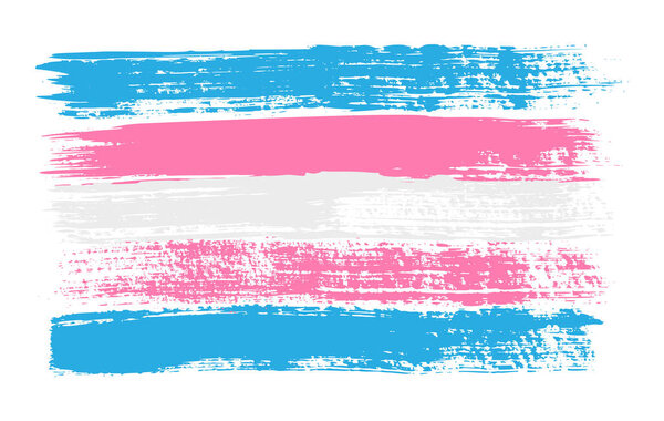 Grunge Transgender pride flag. Vector illustration Symbol of LGBT movement. LGBTQ community