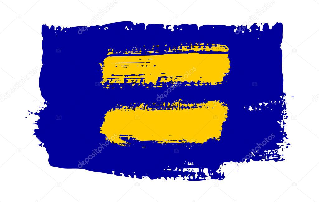 Grunge Human Rights Campaign pride flag. Vector illustration Symbol of gay. LGBT movement. LGBTQ community.