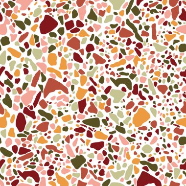 Terrazzo zemini pürüzsüz deseni kaplıyor. Venedik tarzında İtalyan zemininin vektör arkaplanı.