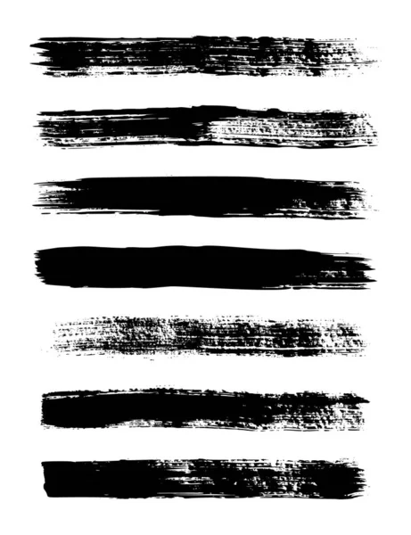 Grunge Strips Sada Vektorových Inkoustových Kartáčů Špinavé Textury Pro Bannery — Stockový vektor