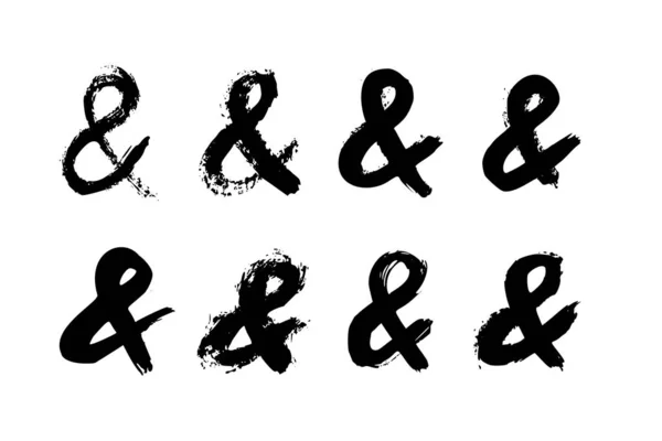 Ampersand Letter Markering Van Inkt Penseelstreken Vector Grunge Interpunctie Voor — Stockvector