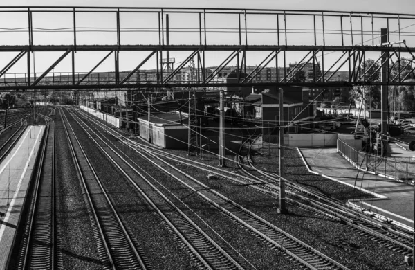 Trains Running Railway Station — Stock Photo, Image