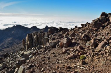 Gökyüzüne karşı manzara manzarası, Kenya Dağı