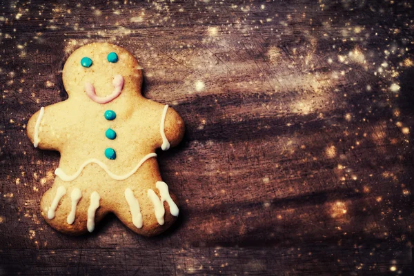 Kerstmis zelfgemaakte-peperkoek man cookie — Stockfoto