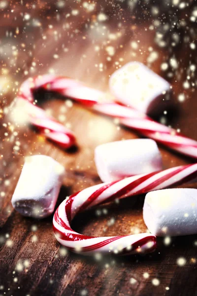 Candy hole s bílý marshmallows — Stock fotografie