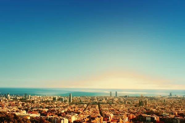 Barcelona city bird view — Stock Photo, Image