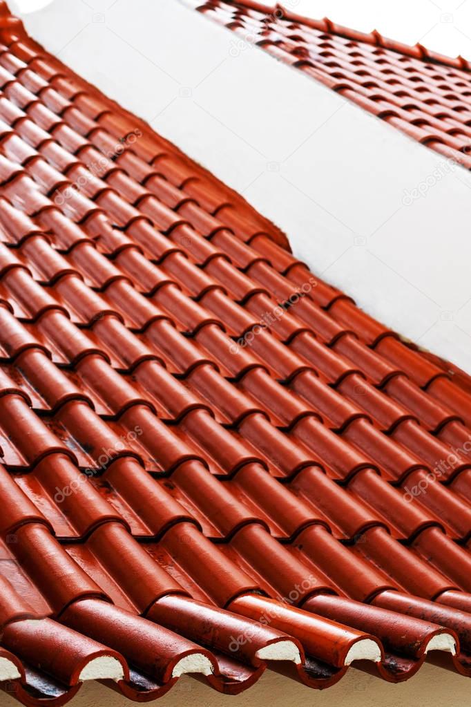 Roof tiles of house