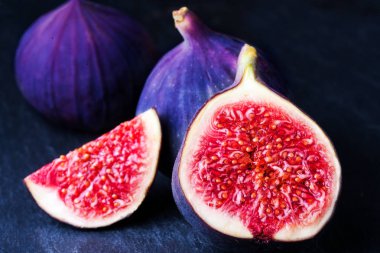 purple Sliced Fresh figs clipart