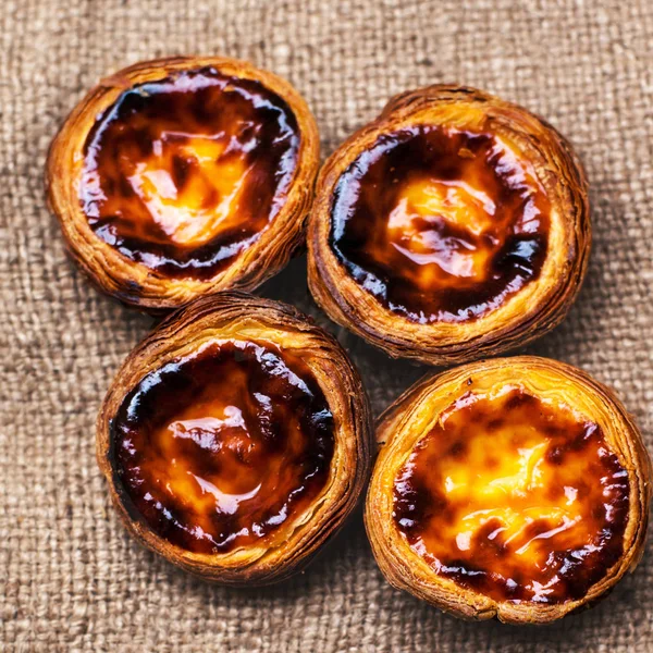 Heap of Portuguese egg tarts — Stock Photo, Image