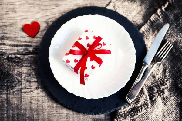 Vintage Valentines day table setting — Stock Photo, Image