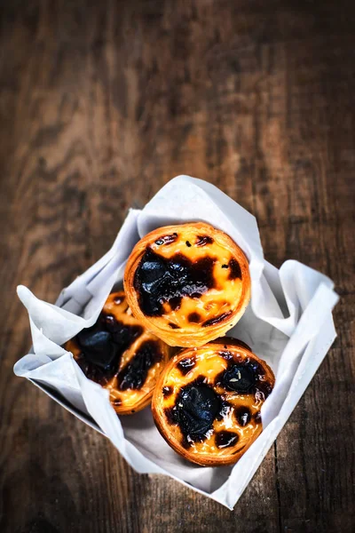 Sobremesa portuguesa pasteis de nata — Fotografia de Stock