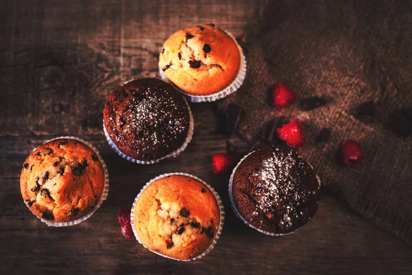 Chocolade donkere muffins — Stockfoto