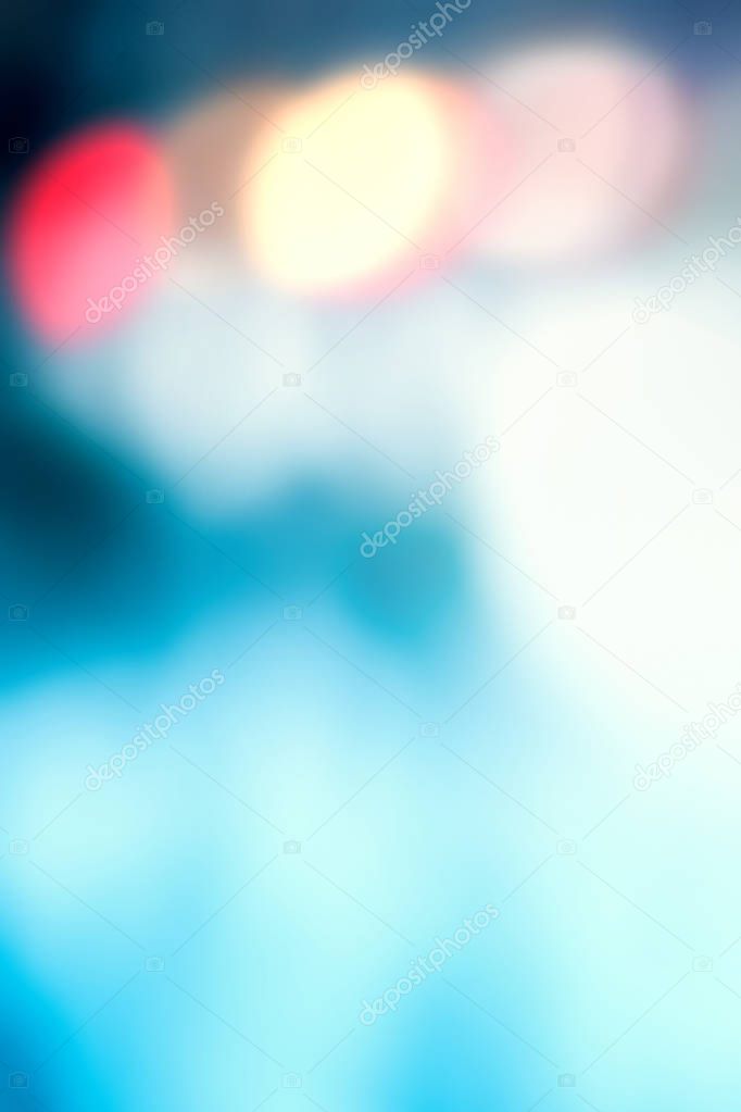 Abstract Blurred blue city lights  background 