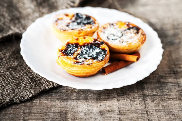 Pasteis de Nata crostate di uova — Foto Stock