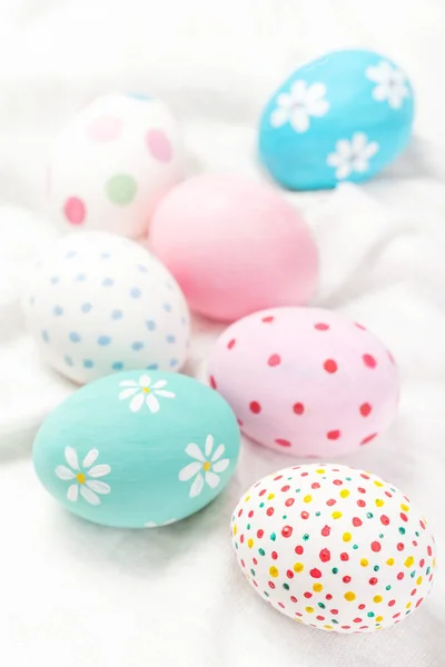 Pastel and colorful easter eggs — Stock Photo, Image