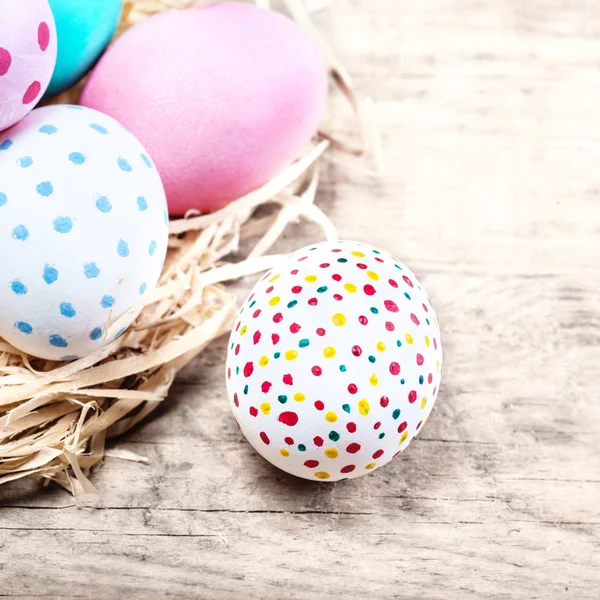 Easter composition with colorful eggs — Stock Photo, Image