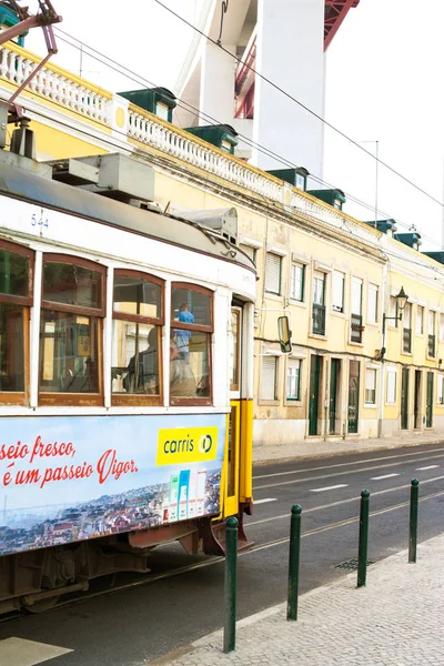 Tram on the street in Lisbon — Stock Photo, Image
