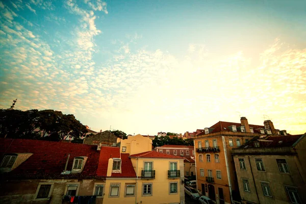 Vista de la antigua ciudad de Lisboa — Foto de Stock