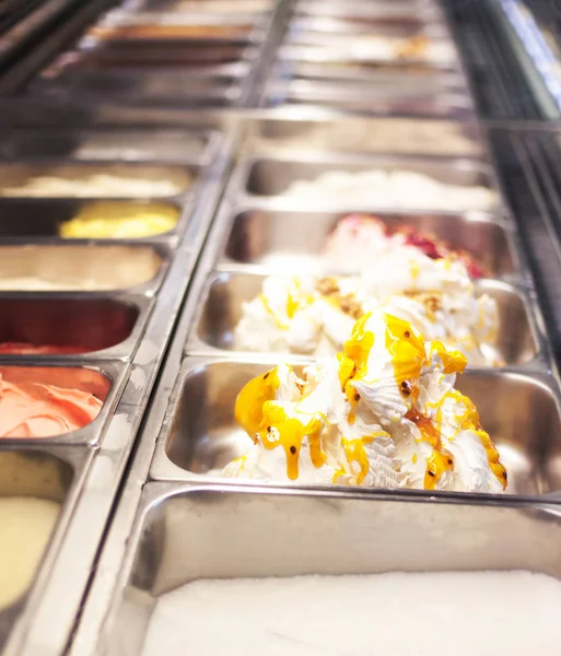 Mixed trays of ice cream
