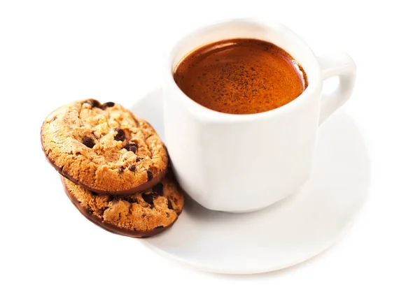 Tasse Kaffee mit Keksen — Stockfoto
