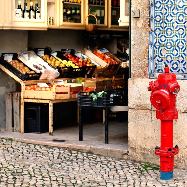 Tienda de comestibles con frutas en una calle — Foto de Stock