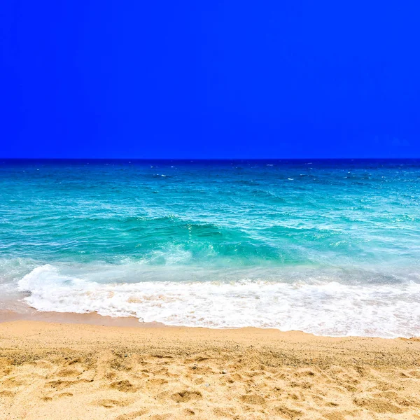 Playa de arena vacía y océano —  Fotos de Stock