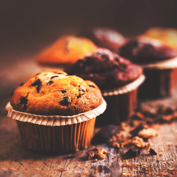 Friss csokoládé sötét Muffin — Stock Fotó