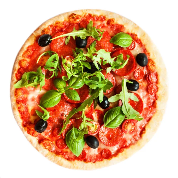 Biberli pizza taze malzemelerle