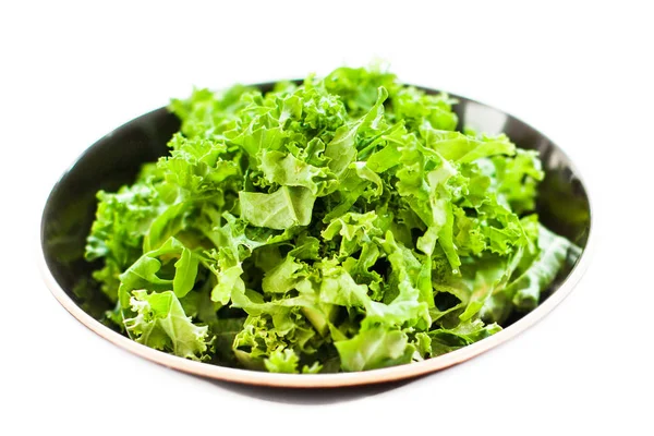 Fresh green kale salad leaves — Stock Photo, Image