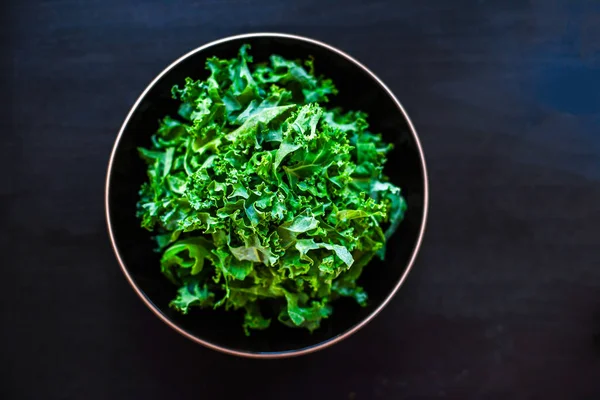Fresh green kale salad leaves — Stock Image Fresh green kale salad leaves Stock Image