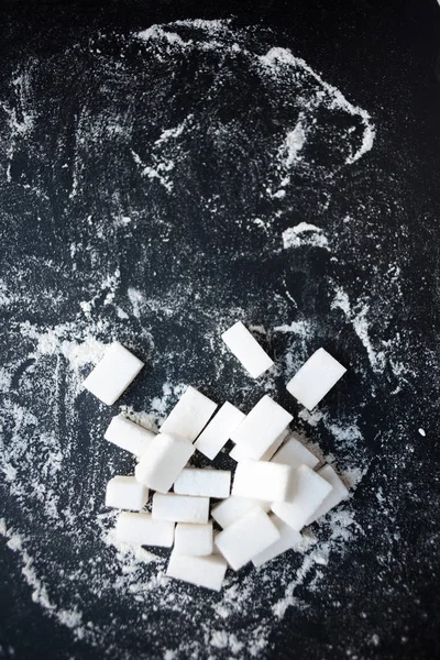 Conceito alimentar insalubre - açúcar e farinha — Fotografia de Stock