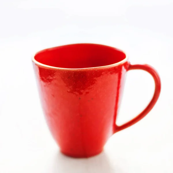 Caneca vazia vermelha — Fotografia de Stock