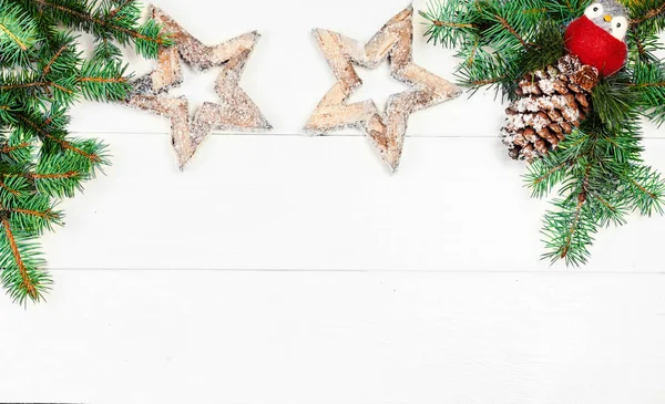 Dekorasi Natal di atas putih — Stok Foto