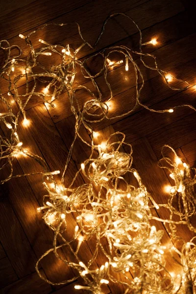 Noel ışıkları çelengi — Stok fotoğraf