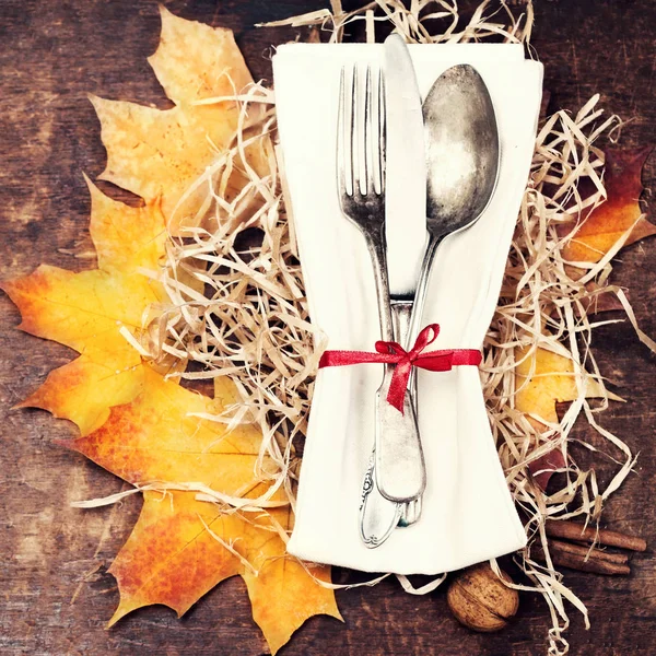 Thanksgiving table setting — Stock Photo, Image