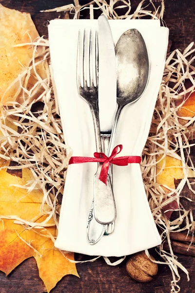 Thanksgiving table setting — Stock Photo, Image