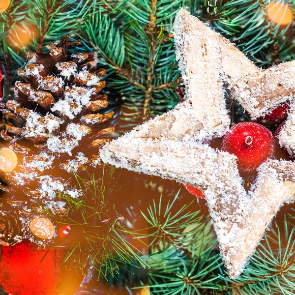 Fondo de Navidad con decoraciones — Foto de Stock