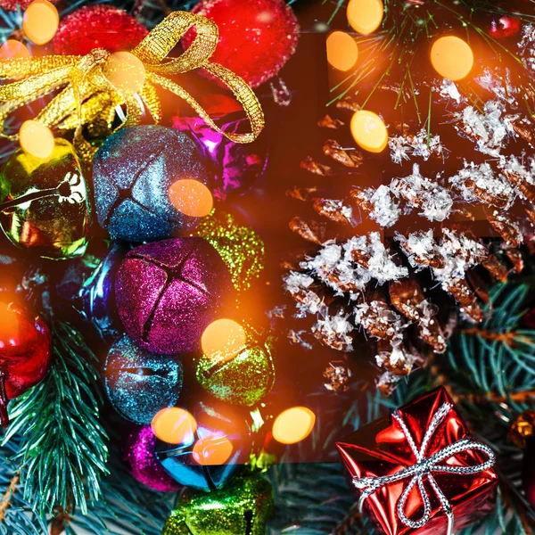 Tło świąteczne z dekoracjami — Zdjęcie stockowe