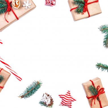 Hediye kutularıyla Noel arkaplanı