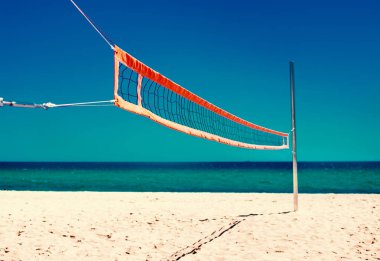 Voleybol net ve boş beach