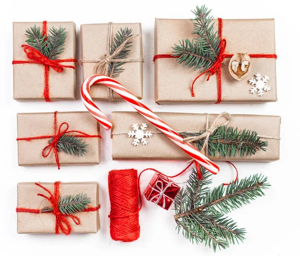 Kerstmis samenstelling met geschenken — Stockfoto