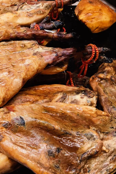 Jamon Kött Jamon Serrano Traditionell Spansk Skinka Iberico Kan Använda — Stockfoto