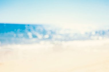 Yaz tropikal plaj bokeh arka plan, tropikal tatil ve seyahat kavramı. Kopya alanı