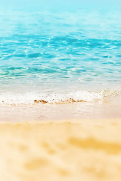 Fondo Tropical Verano Con Arena Mar Cielo Tarjeta Verano — Foto de Stock