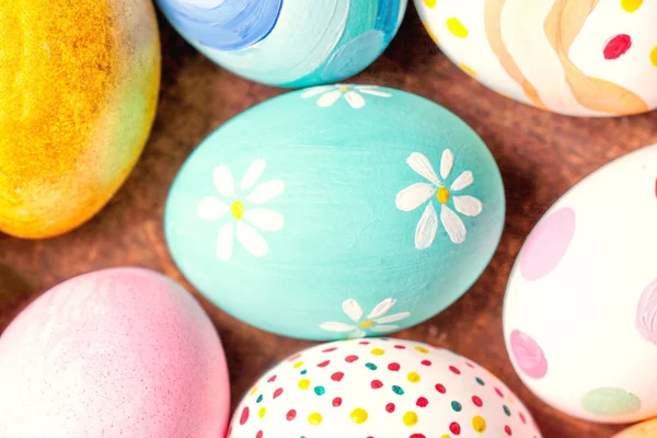 Easter Background Colorful Easter Eggs Copy Space — Stock Photo, Image