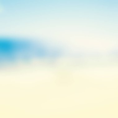 Bulanıklık deniz ve tropikal sandy beach - tatil tropikal ve kavram seyahat. Soyut gökyüzü, sörf, yaz bulutlar ve ışık mavi dalga okyanus.