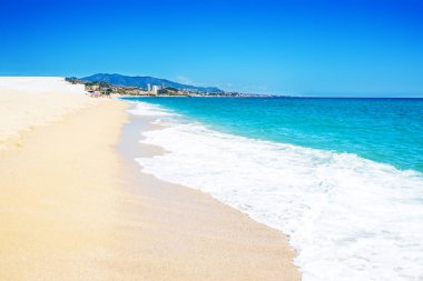 Kopya alanı - tatil tropikal deniz ve yaz plaj arka plan boş ve conce seyahat