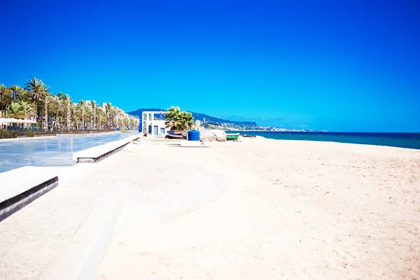 Empty Sea Summer Beach Background Copy Space Tropical Vacation Travel — Stock Photo, Image